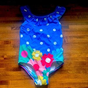 Mini Boden flowers and polka dots swimsuit size 4-5y